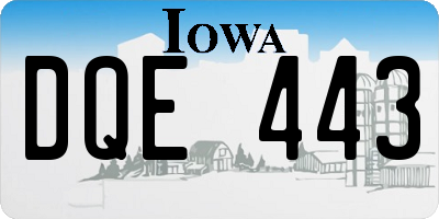 IA license plate DQE443