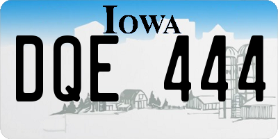 IA license plate DQE444