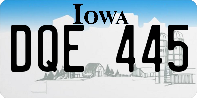 IA license plate DQE445