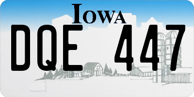 IA license plate DQE447