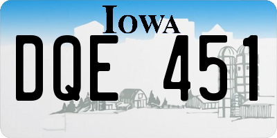 IA license plate DQE451