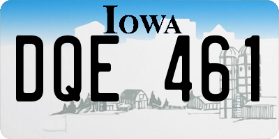 IA license plate DQE461