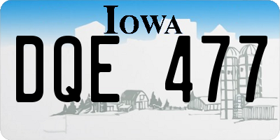 IA license plate DQE477