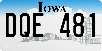 IA license plate DQE481