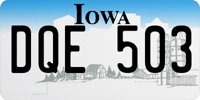 IA license plate DQE503