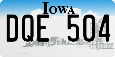IA license plate DQE504