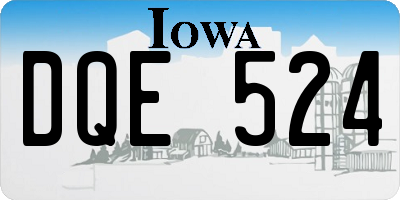 IA license plate DQE524