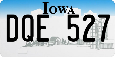 IA license plate DQE527