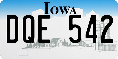 IA license plate DQE542