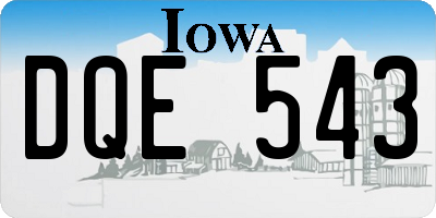 IA license plate DQE543