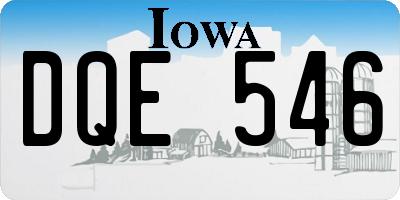 IA license plate DQE546