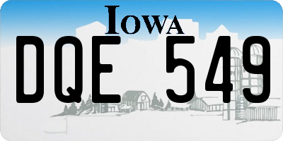 IA license plate DQE549