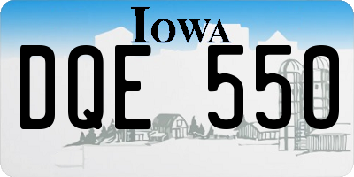 IA license plate DQE550