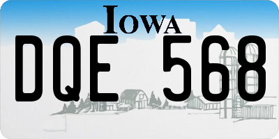 IA license plate DQE568