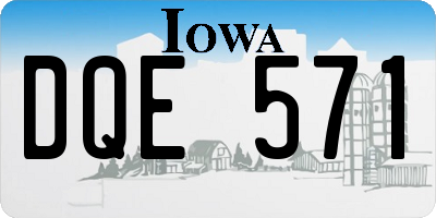 IA license plate DQE571