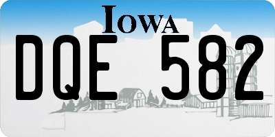 IA license plate DQE582