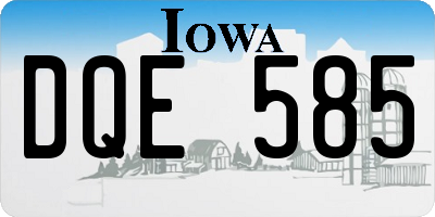IA license plate DQE585