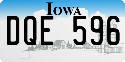 IA license plate DQE596