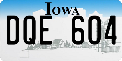 IA license plate DQE604