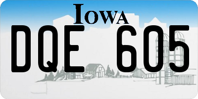 IA license plate DQE605
