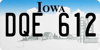 IA license plate DQE612