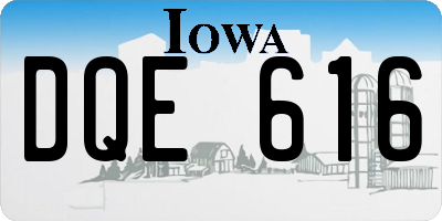 IA license plate DQE616