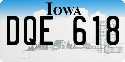 IA license plate DQE618