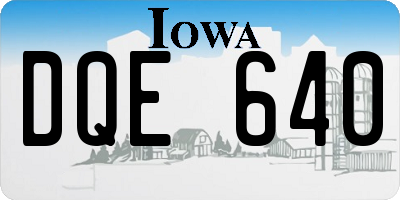 IA license plate DQE640