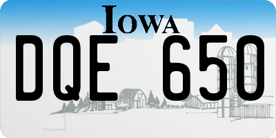 IA license plate DQE650