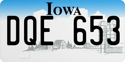 IA license plate DQE653