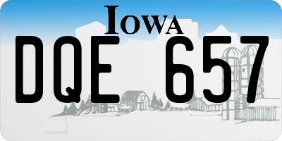 IA license plate DQE657