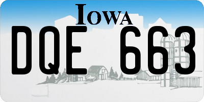 IA license plate DQE663