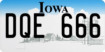 IA license plate DQE666