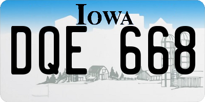 IA license plate DQE668