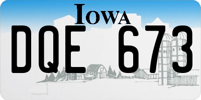 IA license plate DQE673