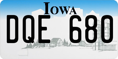 IA license plate DQE680