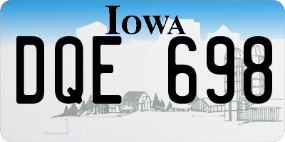 IA license plate DQE698