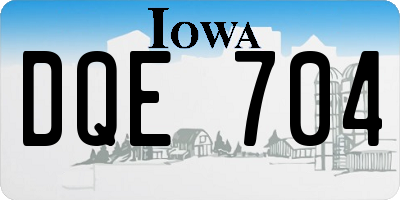 IA license plate DQE704