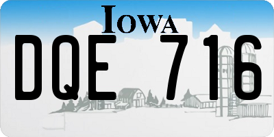 IA license plate DQE716