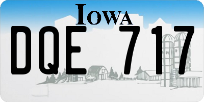 IA license plate DQE717