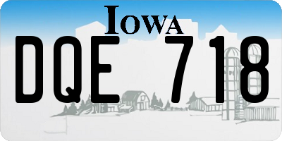 IA license plate DQE718