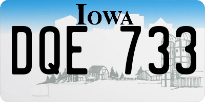 IA license plate DQE733
