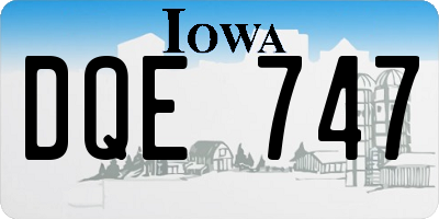 IA license plate DQE747