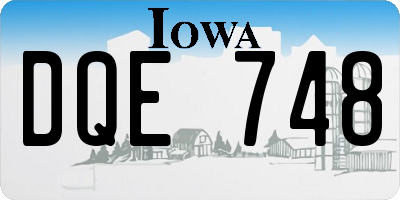IA license plate DQE748