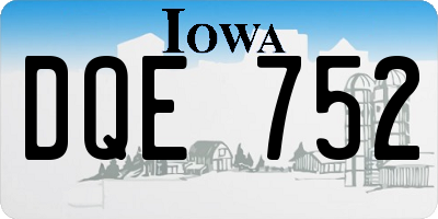 IA license plate DQE752
