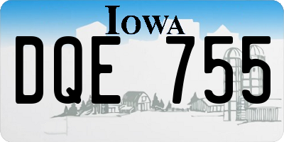 IA license plate DQE755