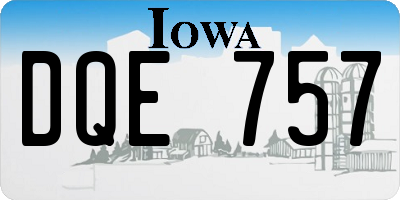 IA license plate DQE757