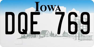 IA license plate DQE769