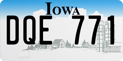 IA license plate DQE771