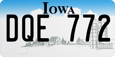 IA license plate DQE772